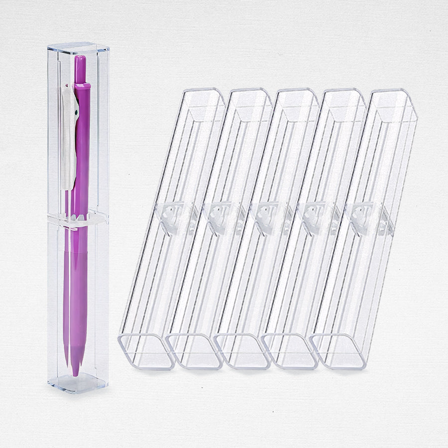 Transparent Single Ballpen Case Clear Acrylic Ballpoint Pen Case for Giveaways