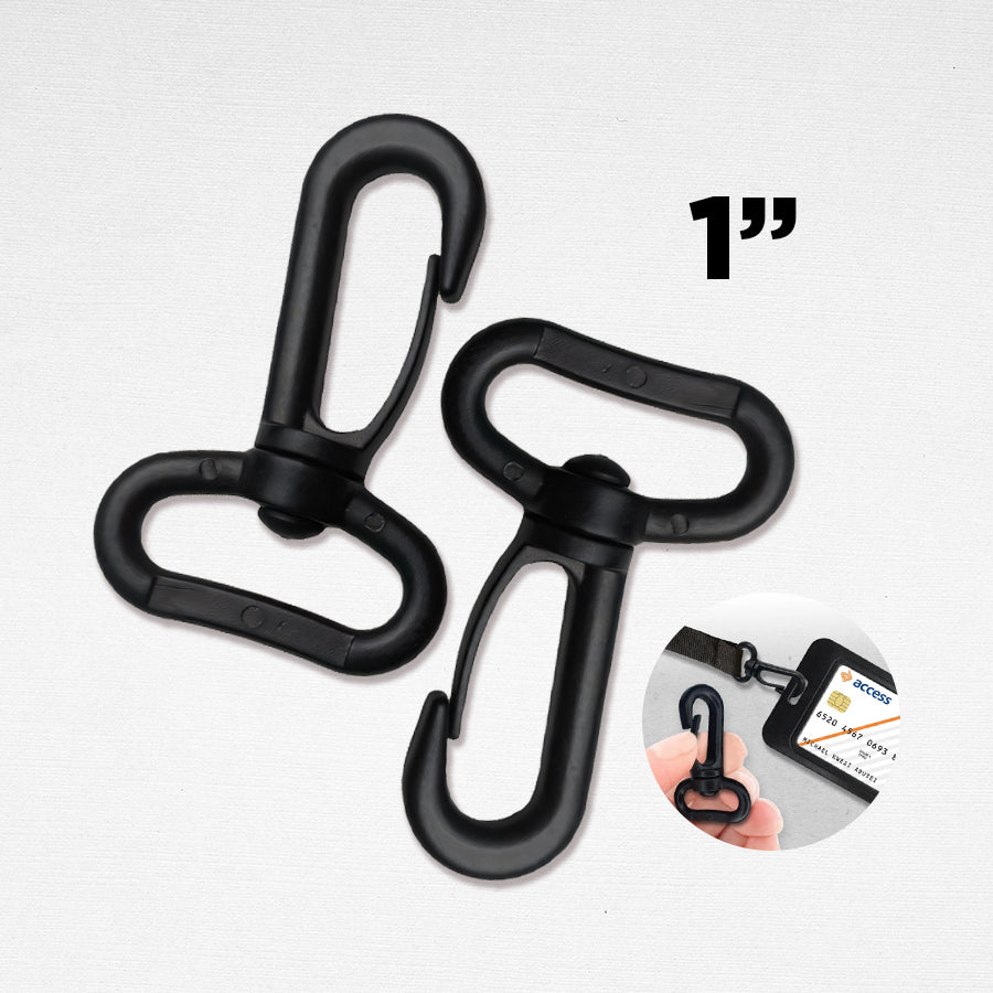 Black Plastic ID Hook for Lanyards and Lace Accessories 100pcs/pack
