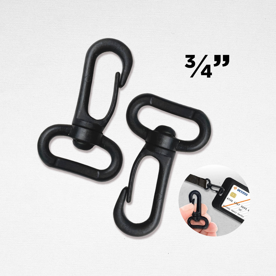 Black Plastic ID Hook for Lanyards and Lace Accessories 100pcs/pack