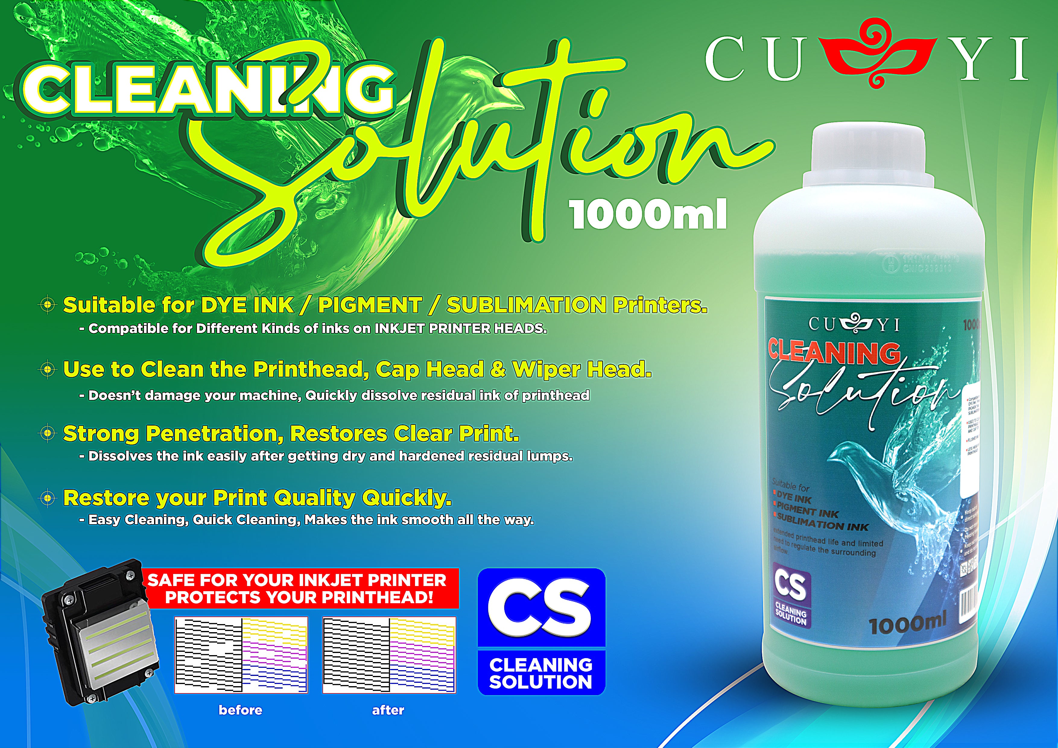 CUYI SUBLIMATION CLEANING SOLUTION 1000 ML