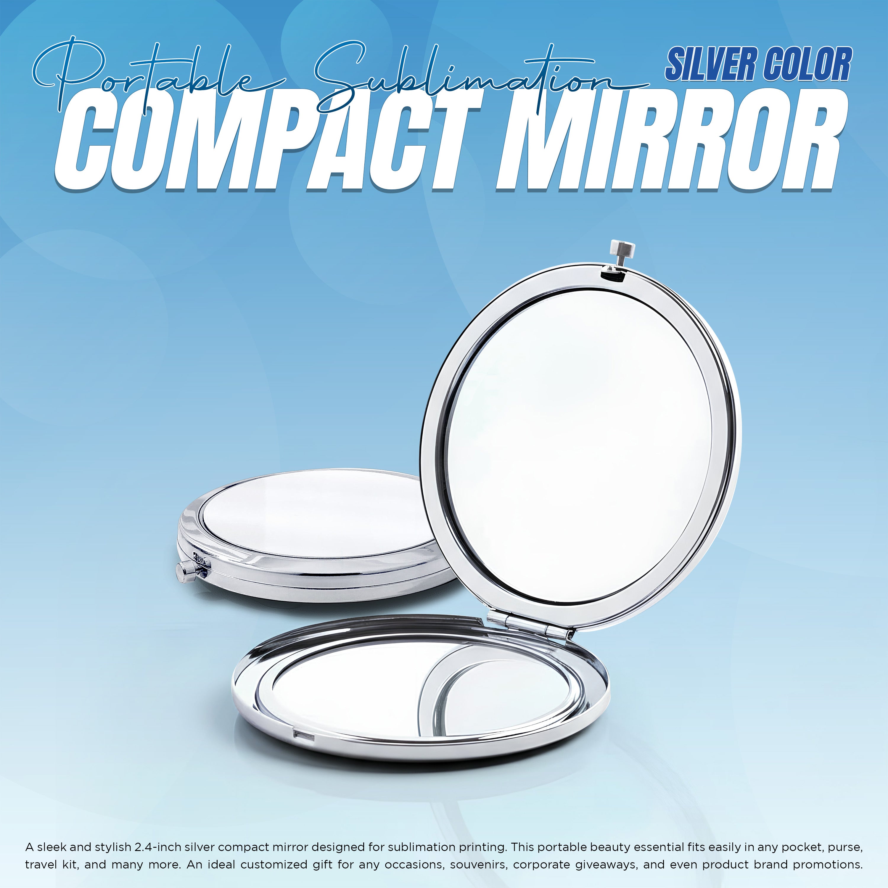 Sublimation Portable Compact Mirror 2.4 inch (Silver)