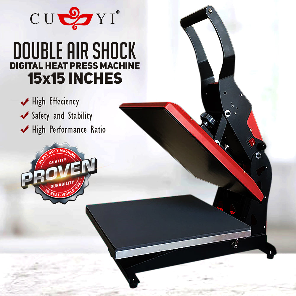 Dual Air Shock Digital Heat Press Machine (15x15inches)