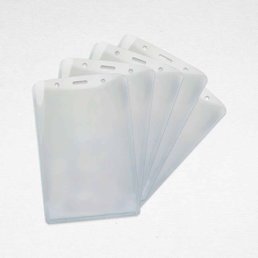 5 Pcs A6 Id Card Holder Case With Zip Lock Waterproof Vertical