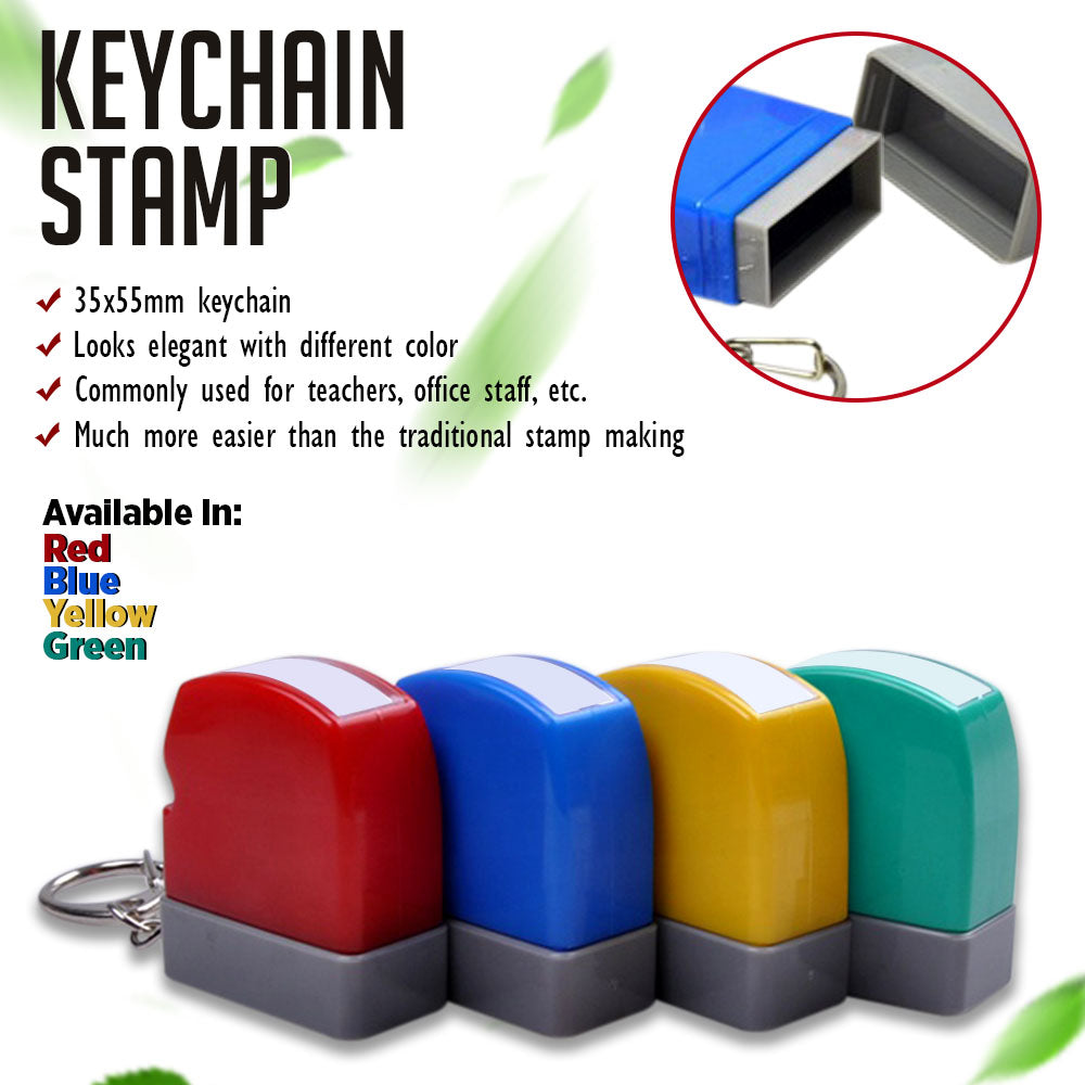 Blanks- 35x40mm Printable Photosensitive Self-Inking Key Chain Stamp Set For School And Office Use