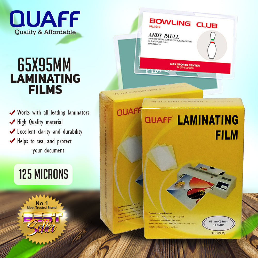 Quaff Laminating Film ID Sizes (100sheet/pack)