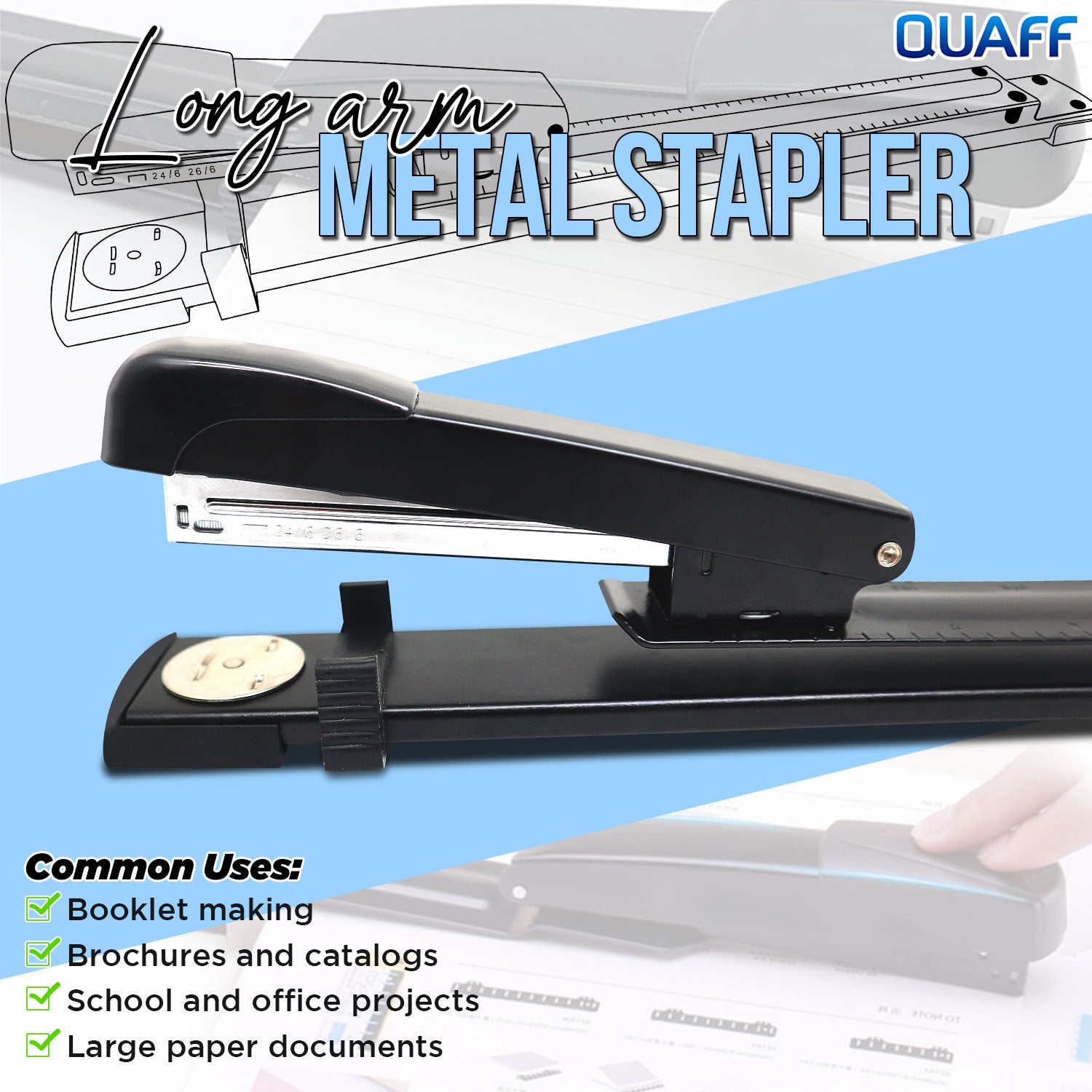QUAFF Long Arm Stapler 12 inches (25sheets)