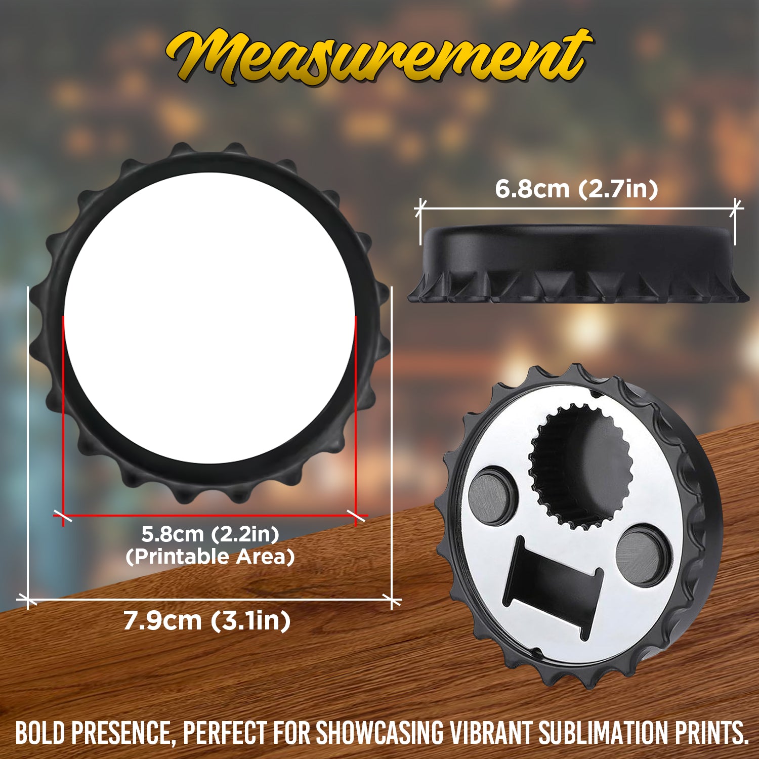 Sublimation Ref Magnet Steel Bottle Opener
