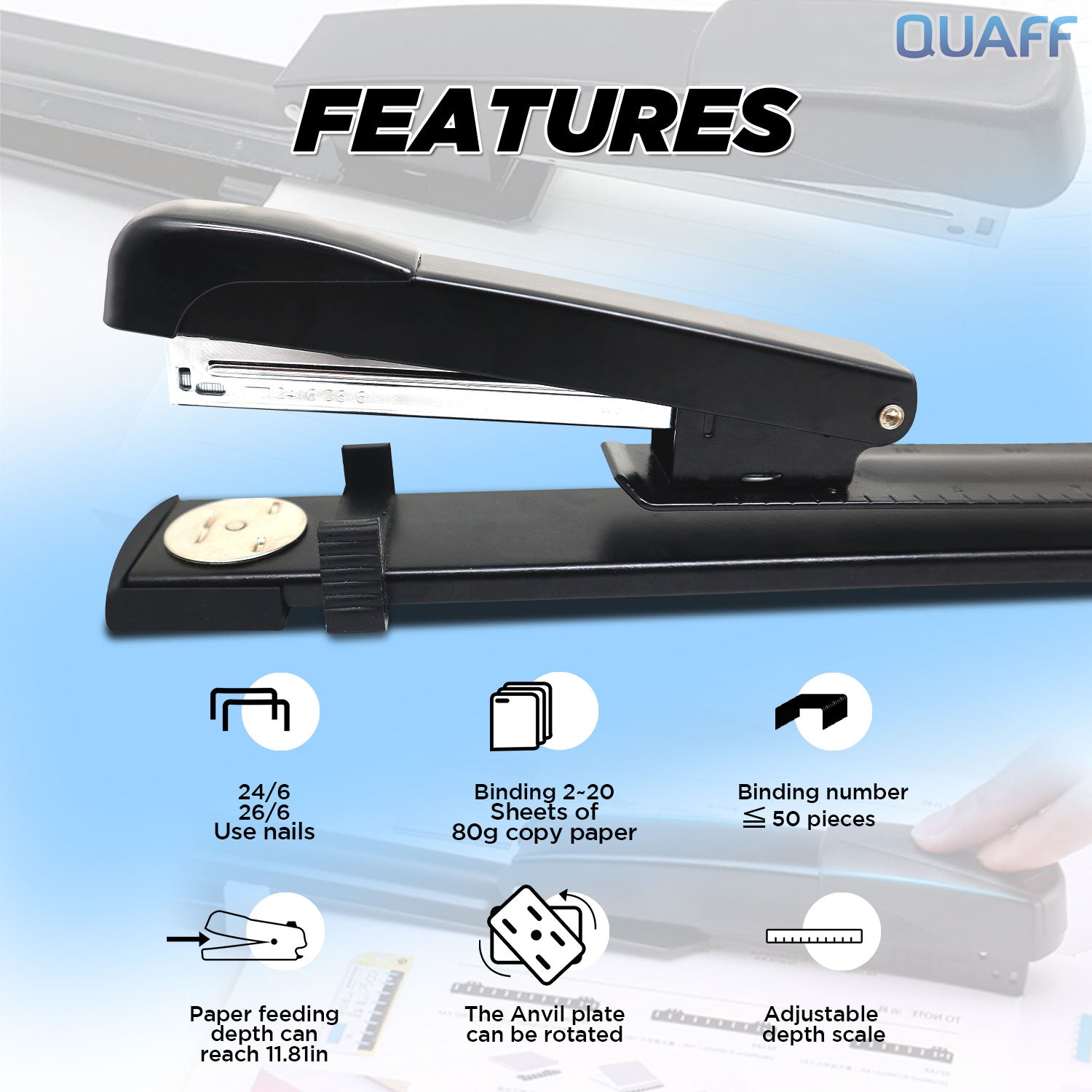 QUAFF Long Arm Stapler 12 inches (25sheets)