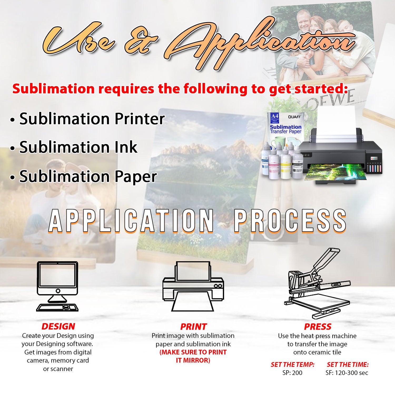 Sublimation Metal Sheet with Bamboo Stand