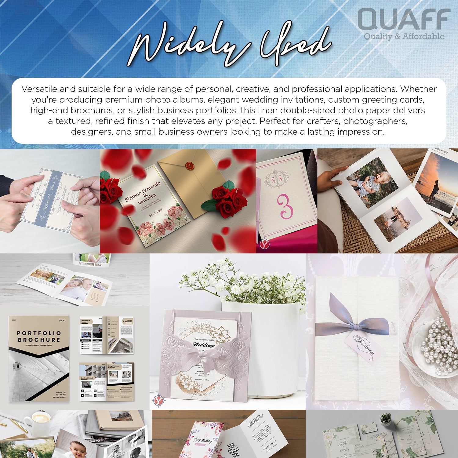 QUAFF Double Sided Photo Paper Linen 260GSM A4（50s）