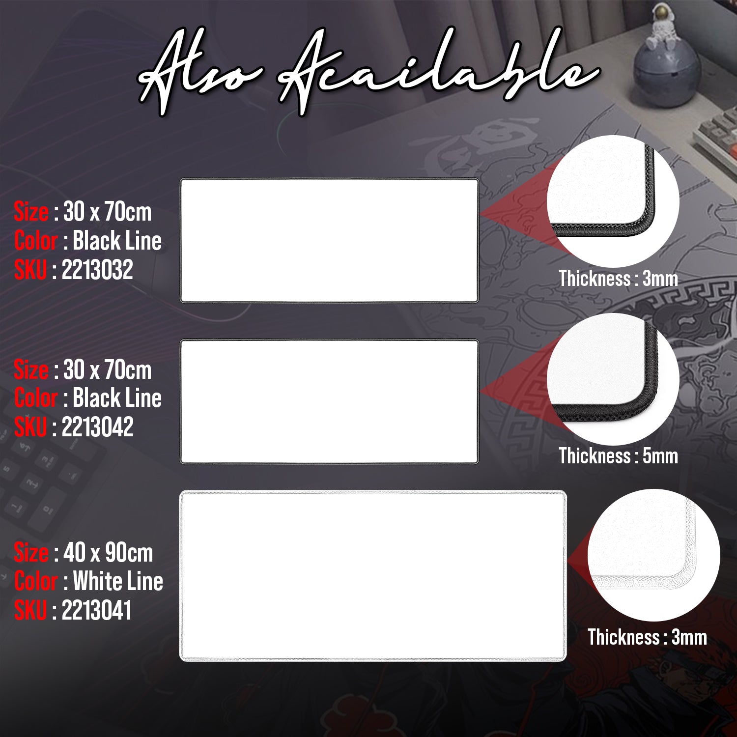 QUAFF GAMING MOUSE PAD  30cmx70cm