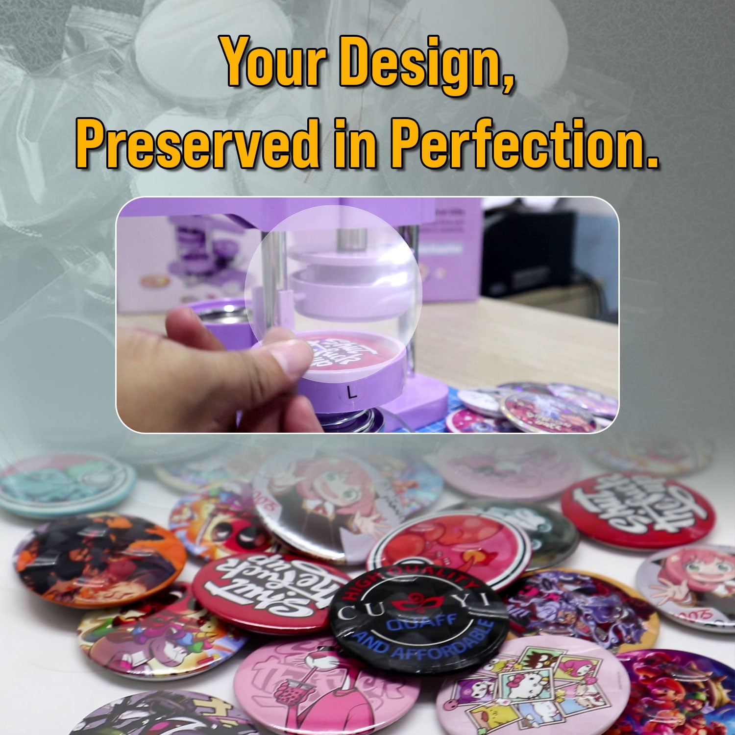 Transparent film for CUYI button pin badge 2.25 / 1.75 / 3 Inch (100pcs/pack)