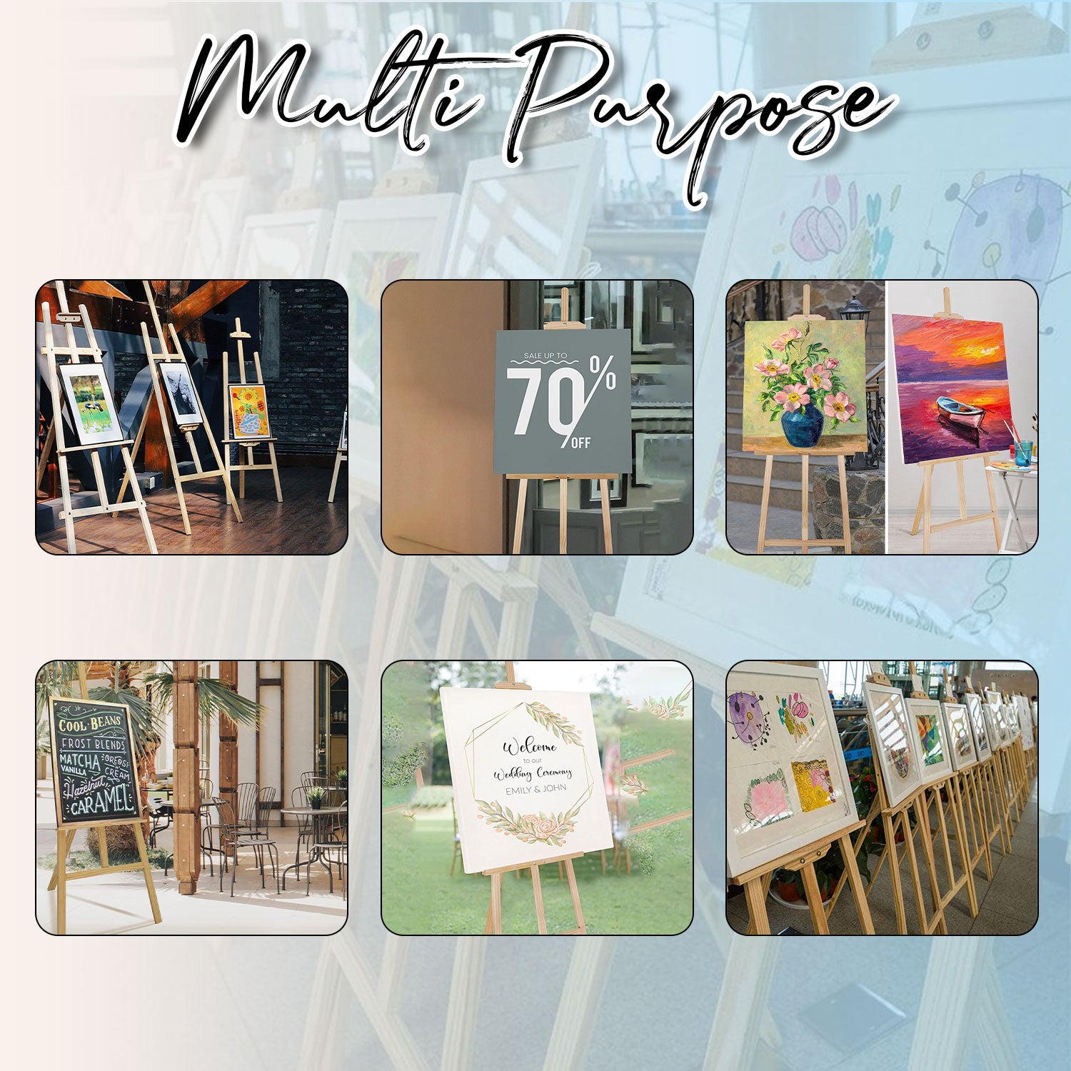 1.5 Meters Display Stand Art Supplies Sketch Wooden Frame