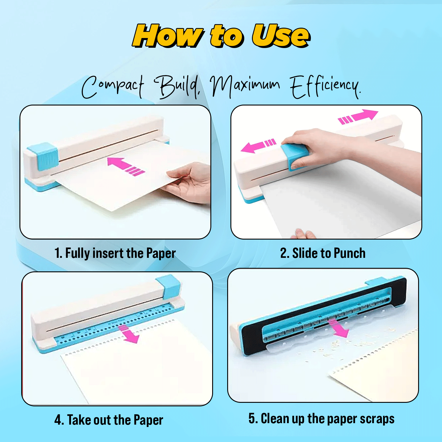 30-Hole Manual Paper Punch Binder (Max 3 sheets)