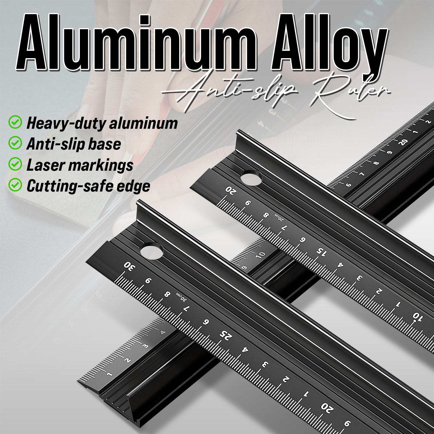 Aluminum Alloy Anti-Slip Ruler