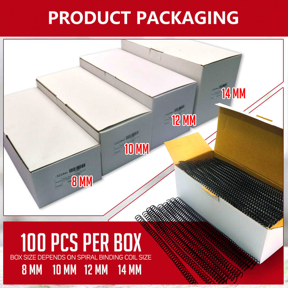 PLASTIC Spiral Binding Coil 100pcs/pack
