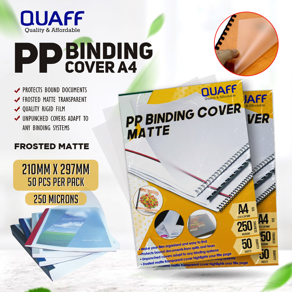 QUAFF 200MIC PVC BINDING COVER CLEAR