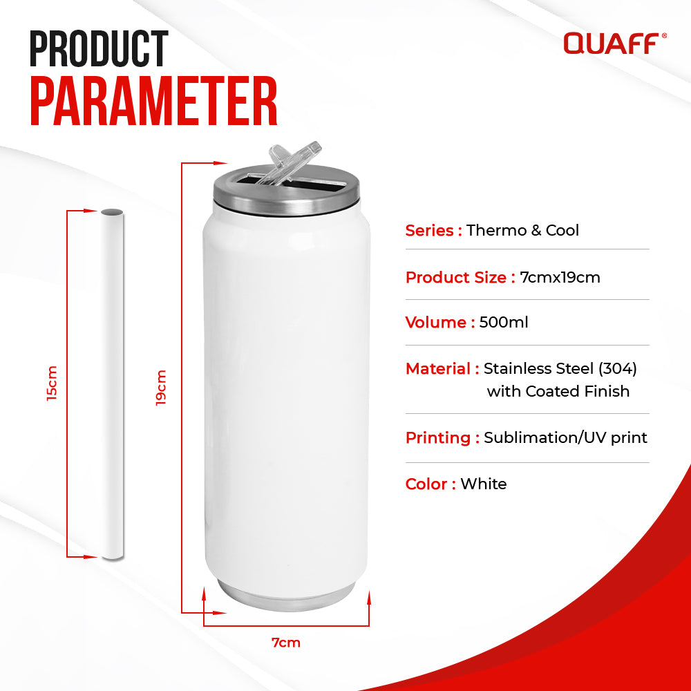 QUAFF Coated Stainless steel coke mug 500ml white