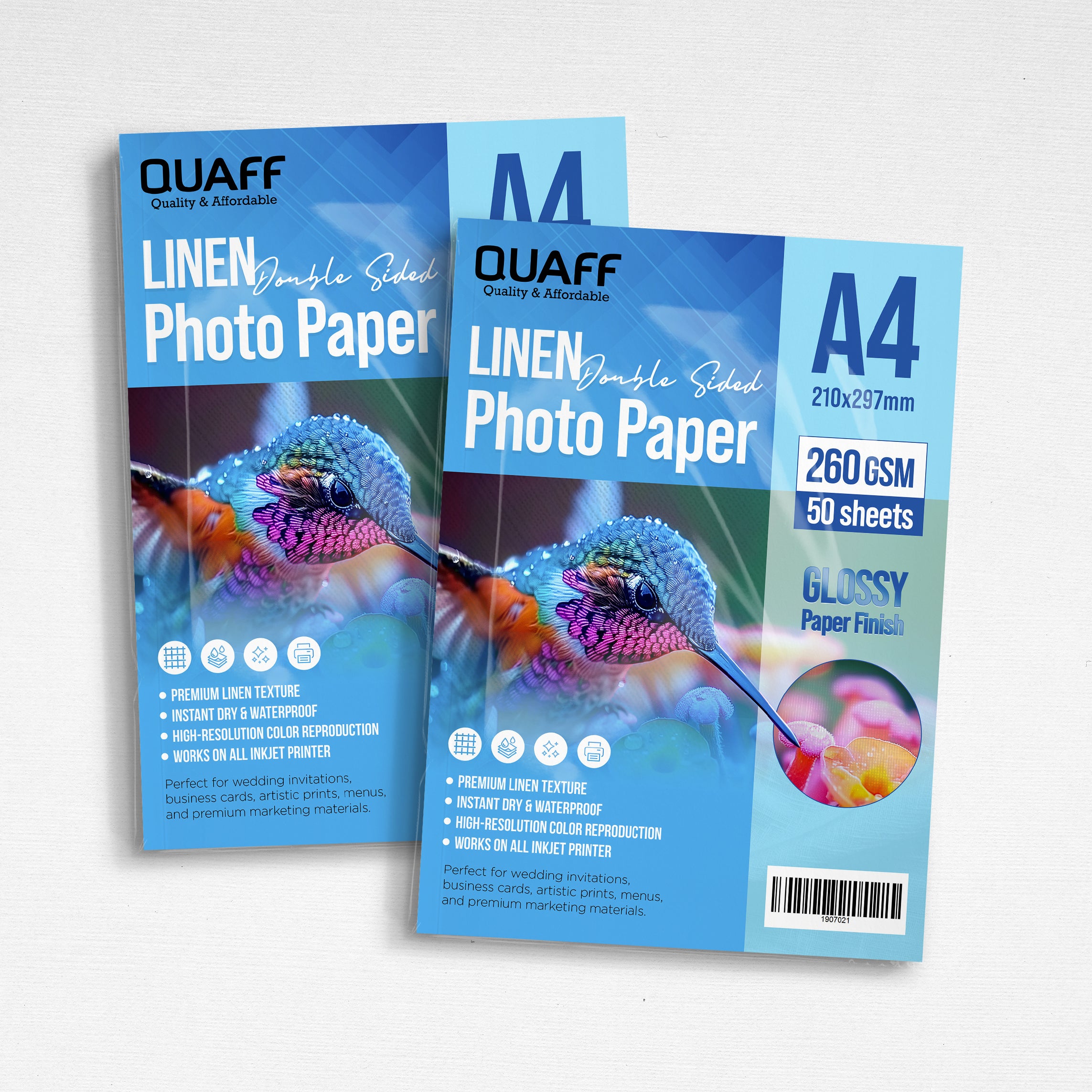 QUAFF Double Sided Photo Paper Linen 260GSM A4（50s）