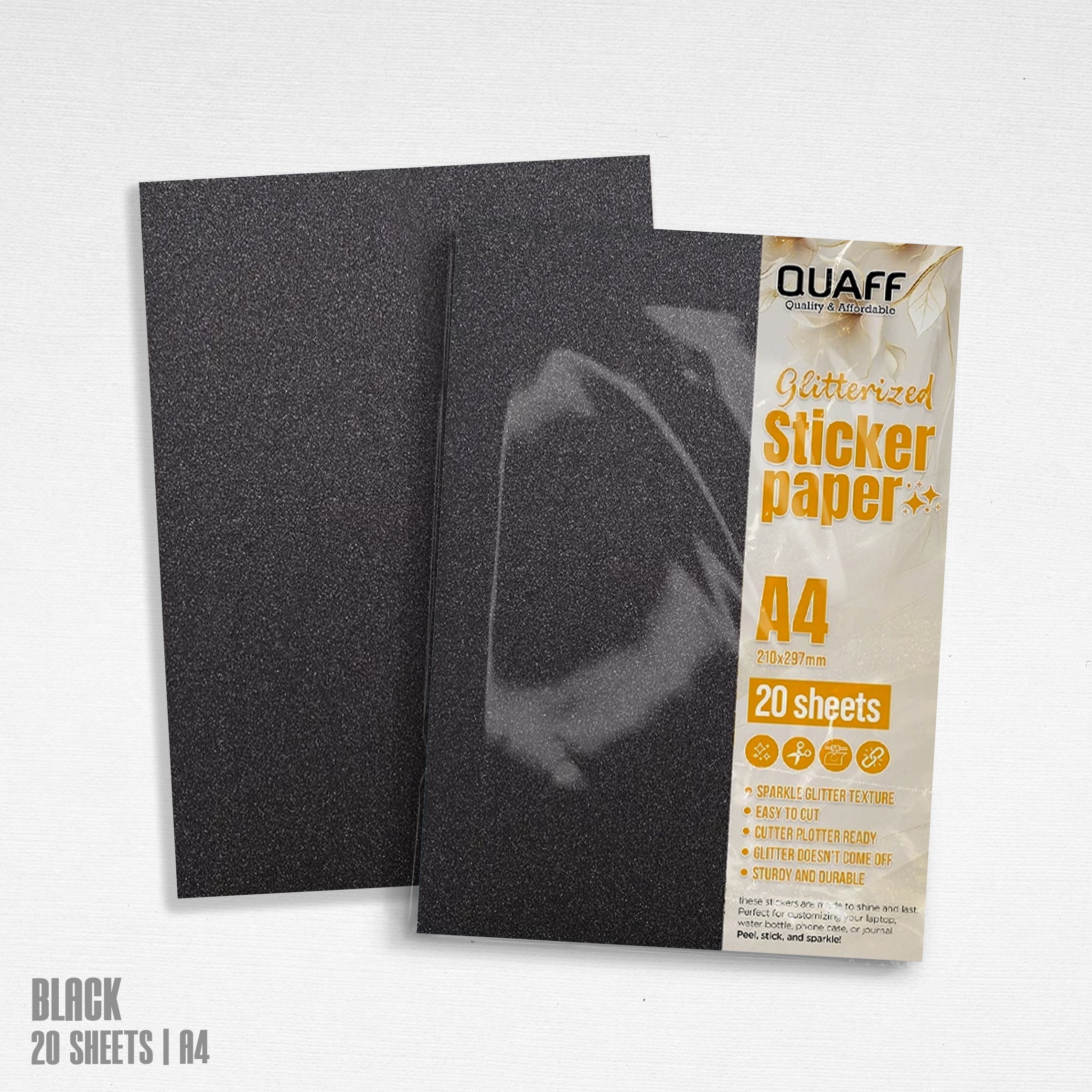 QUAFF Glitterized Sticker Paper (20 sheets/pack)