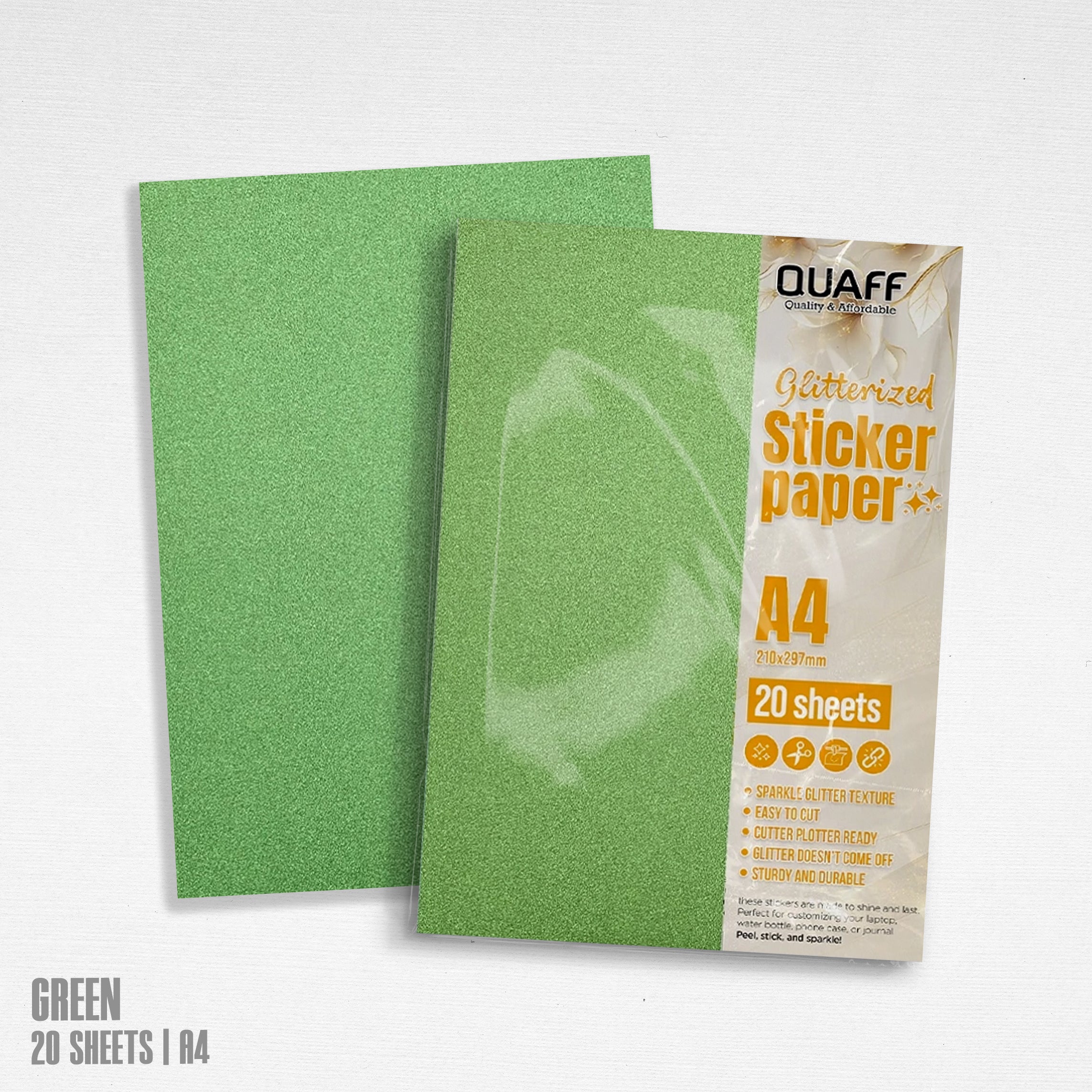 QUAFF Glitterized Sticker Paper (20 sheets/pack)