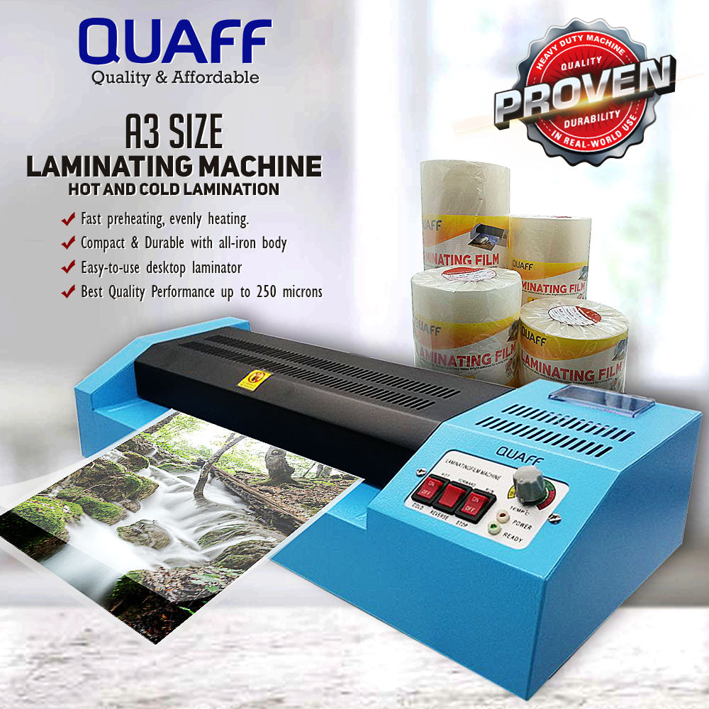 QUAFF A4/A3 Size Laminator Hot & Cold Option For Laminating Film Heavy Duty