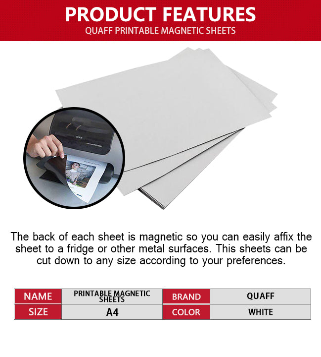 Printable Magnetic Sheet 20sheet - QUAFFPRINTABLEMAGNETICSHEETS 