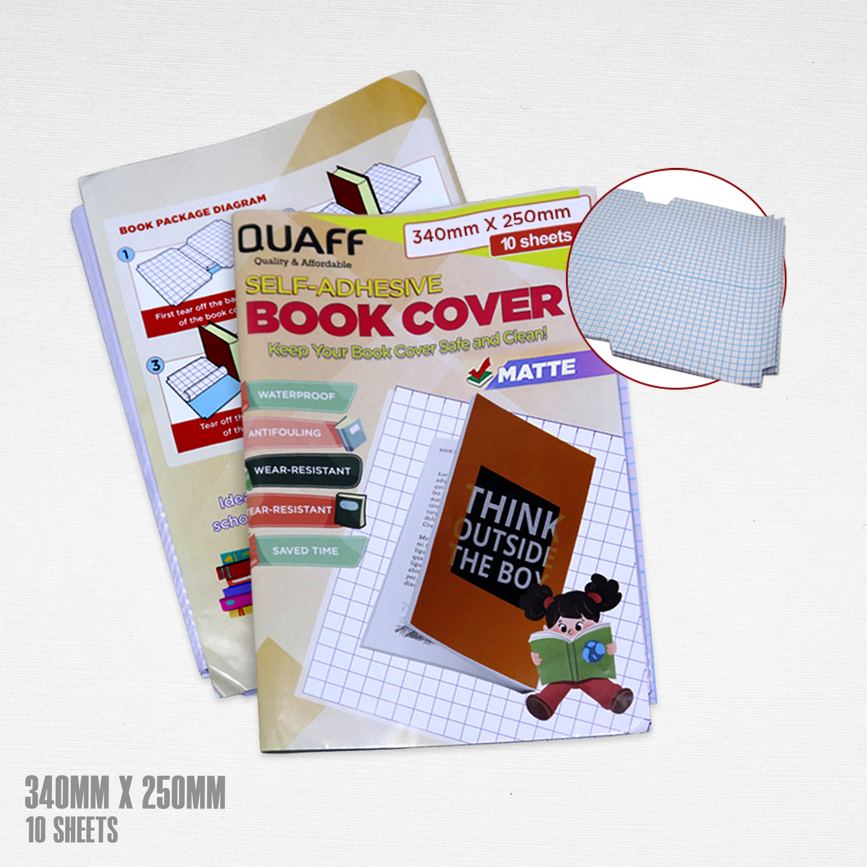 QUAFF SELF-ADHESIVE BOOK COVER