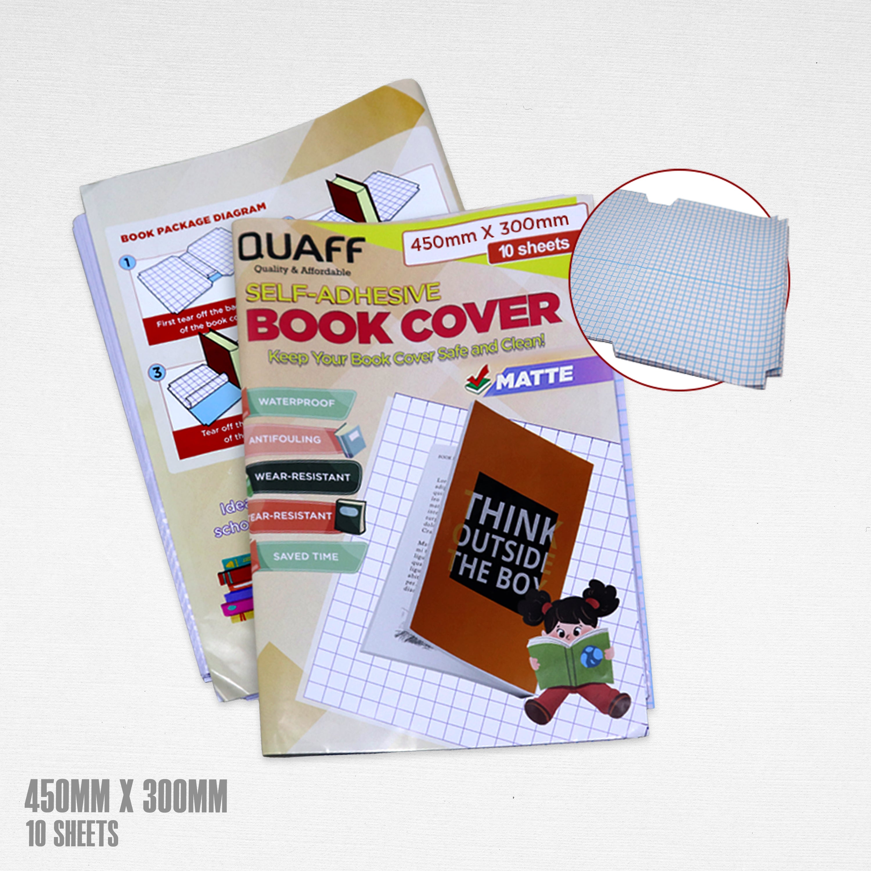 QUAFF SELF-ADHESIVE BOOK COVER