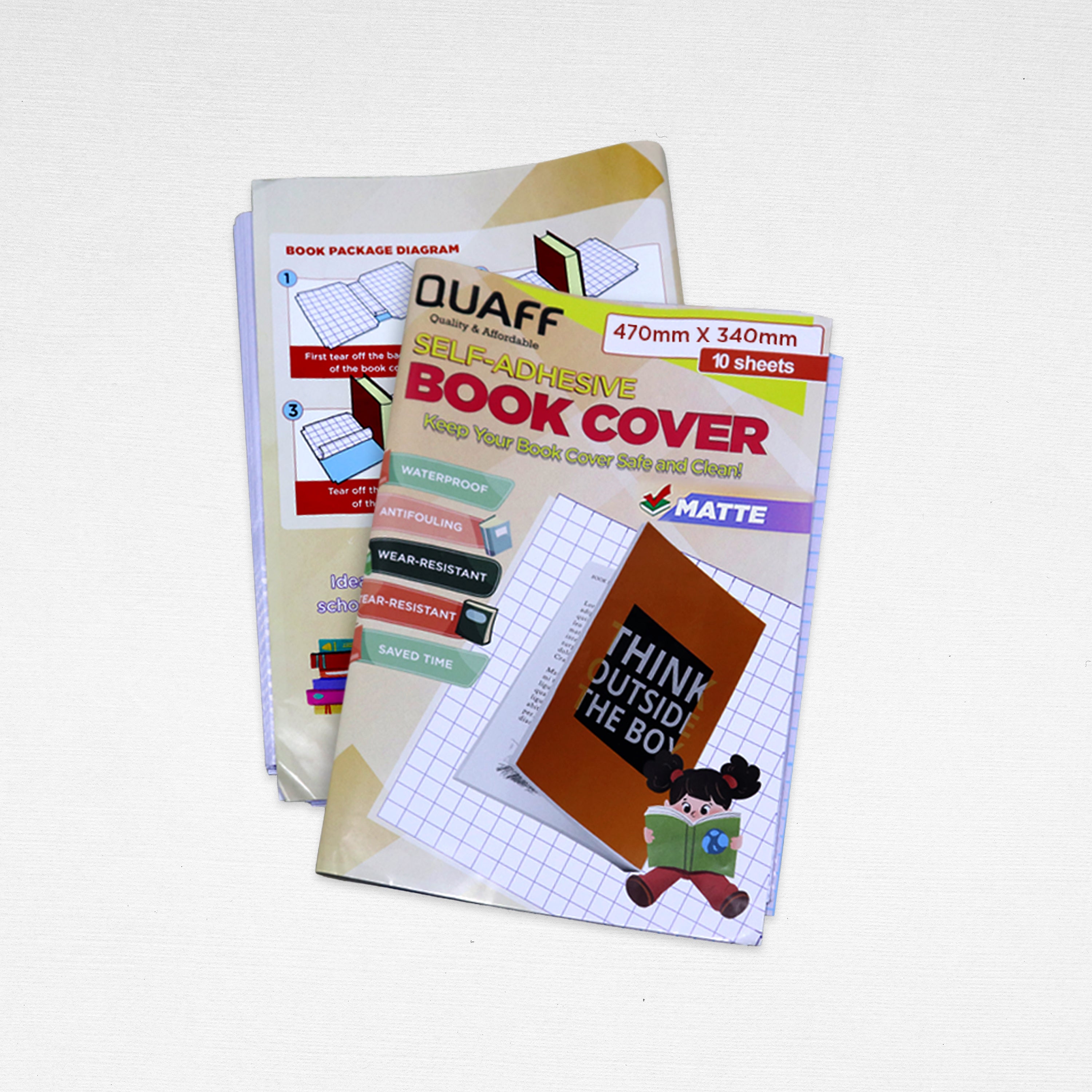QUAFF SELF-ADHESIVE BOOK COVER