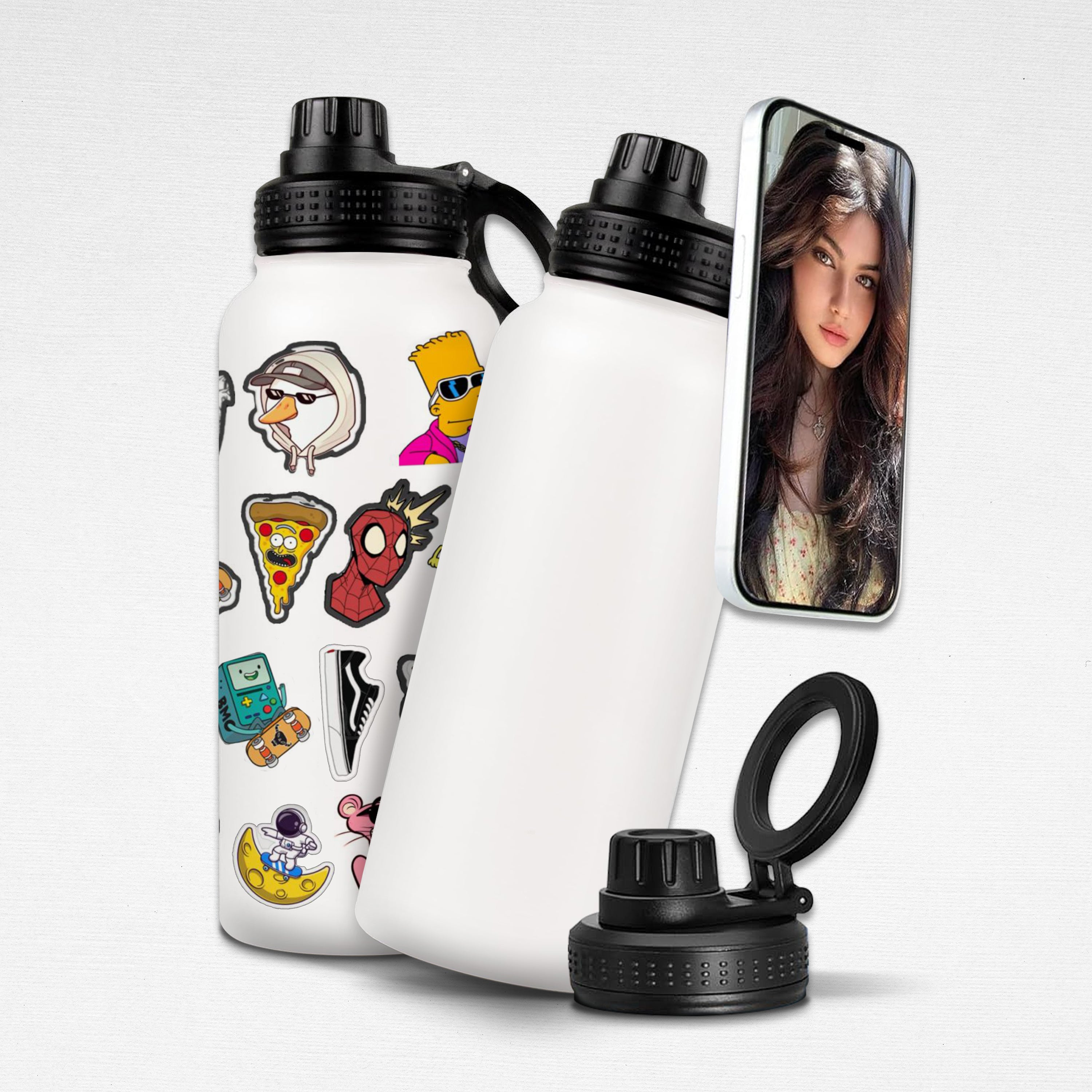 QUAFF Sublimation Vacuum Flask With Magnetic Phone Holder 32oz/1000ML