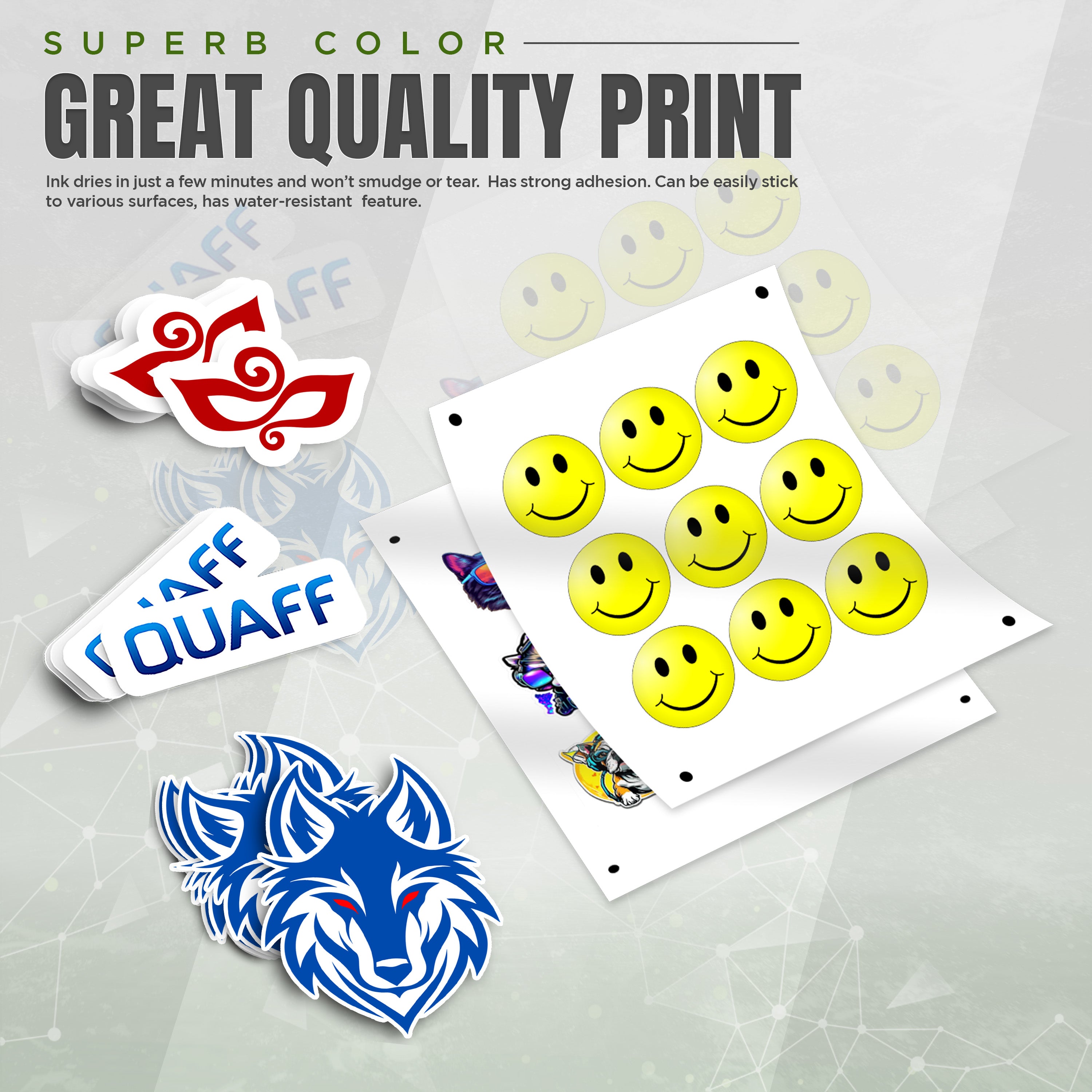 QUAFF ROLL Vinyl Sticker Waterproof (8.26inx 50 meters)