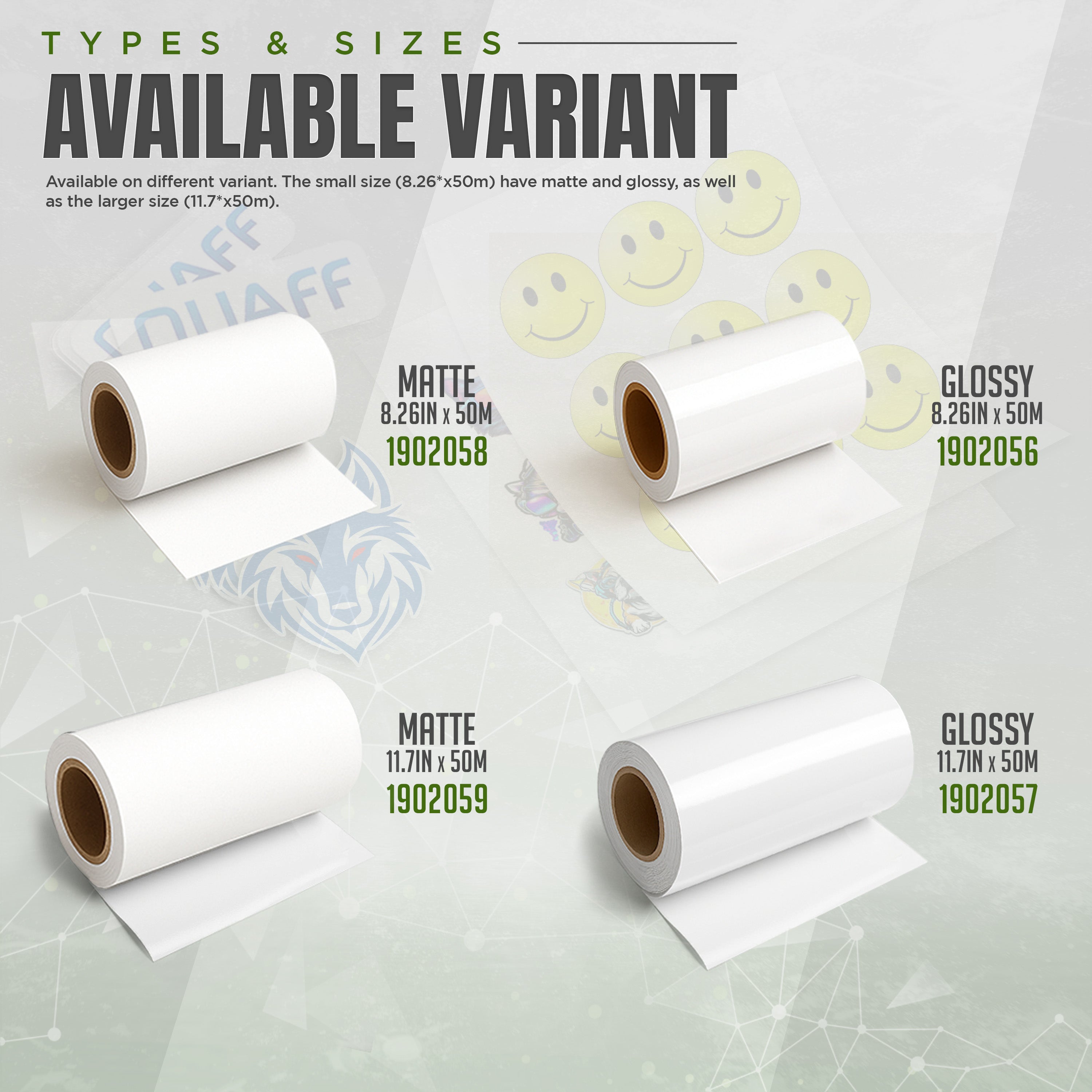 QUAFF ROLL Vinyl Sticker Waterproof (8.26inx 50 meters)