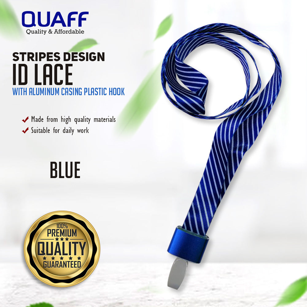 1.5cm stripe design id lace w/aluminum casing plastic hook (5PCS)