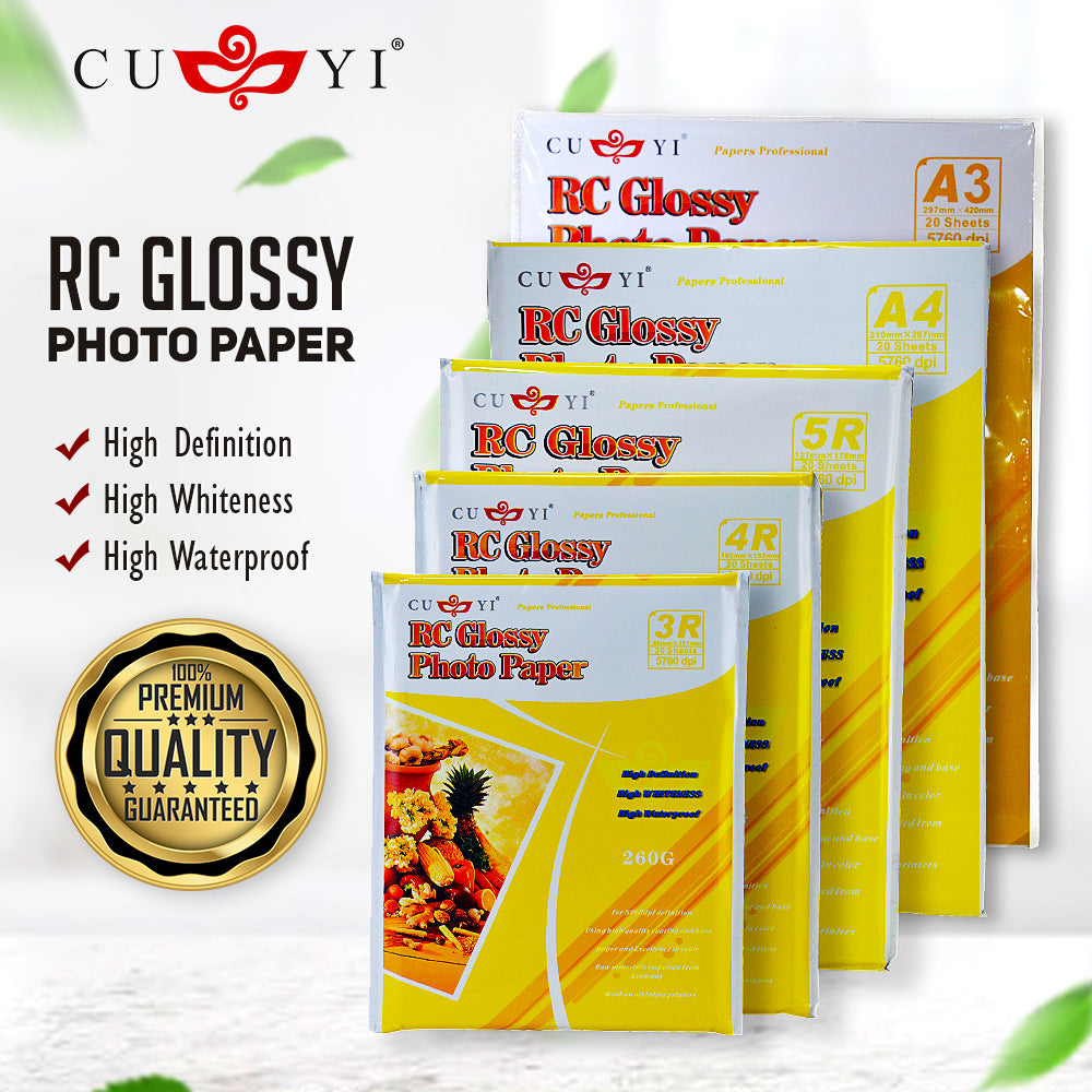 RC Glossy Photo Paper 3R / 4R / 5R / A4 / A3
