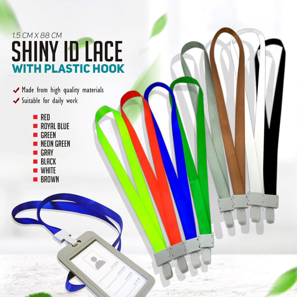 1.5cm Shiny Id Lace With Plastic Hook 5 Pcs
