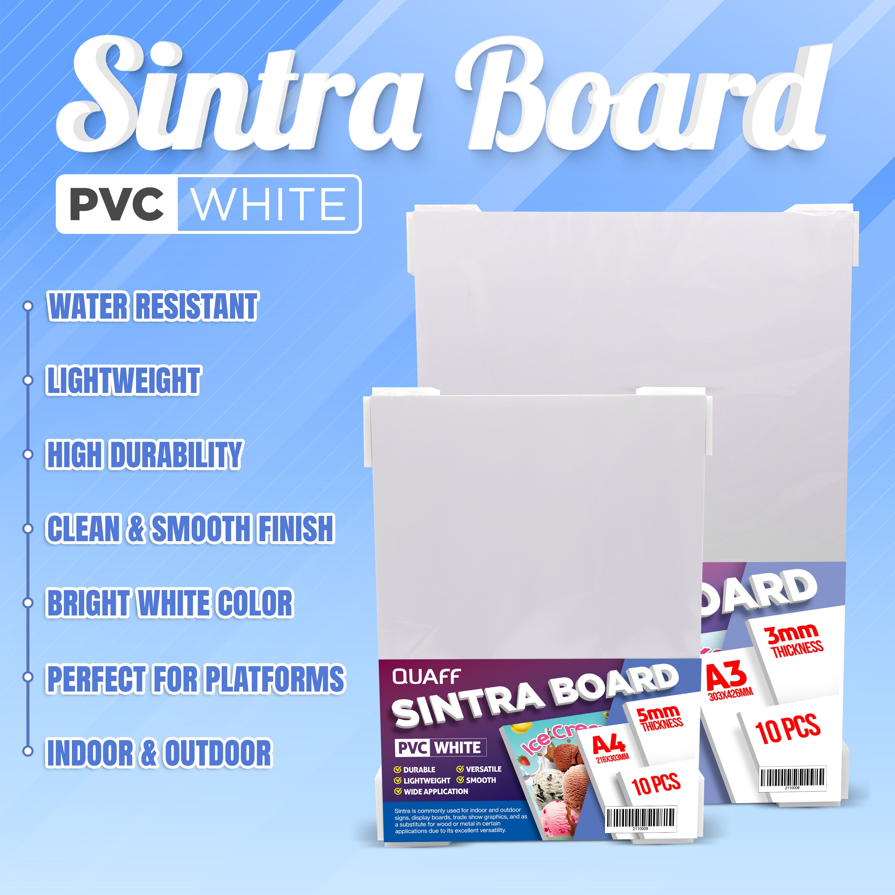 QUAFF PVC Sintra broad White A3 // A4 (10pcs/pack)