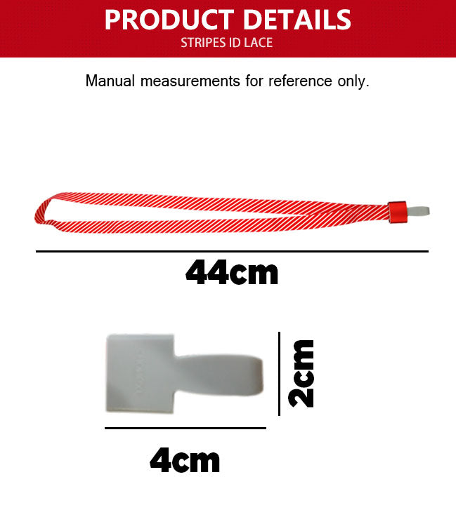 1.5cm stripe design id lace w/aluminum casing plastic hook (5PCS)