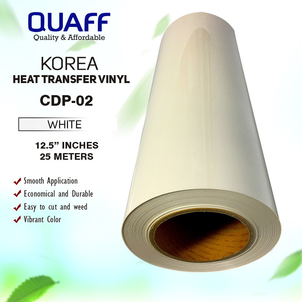 Quaff Cdp Rubberize Heat Transfer Vinyl For T-Shirt Design 12.5 Inches X 1meter Film Made Korea
