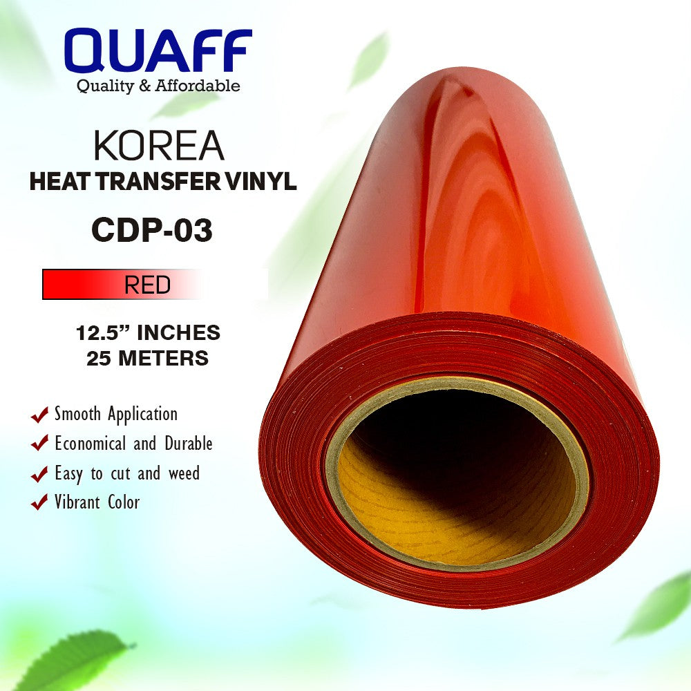 Quaff Cdp Rubberize Heat Transfer Vinyl For T-Shirt Design 12.5 Inches X 1meter Film Made Korea