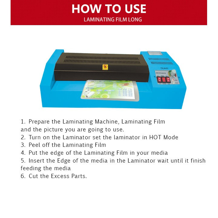 Quaff Calling Card Film 25 Micron Hot Lamination Process 8.5 Inches & 12 100 Meter