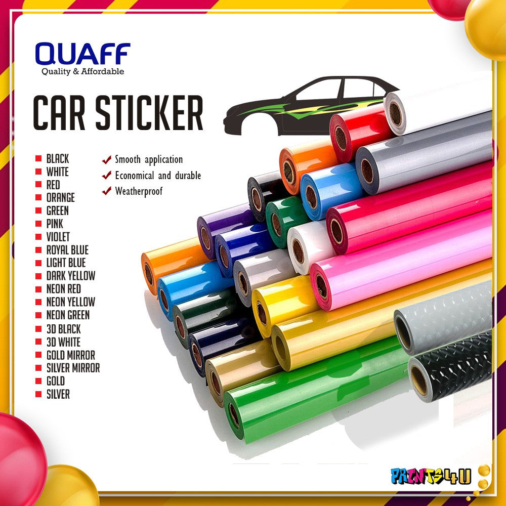 Quaff Car Sticker For Cars Motorcycle Outdoor Label & 24 Inches X 10 Meters
