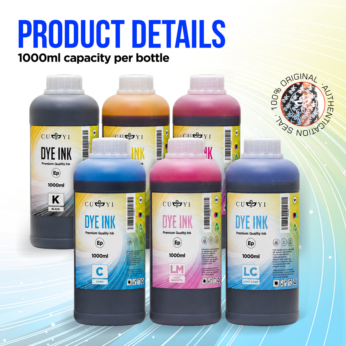 Cuyi 1000ml Dye Ink For Inkjet Printer
