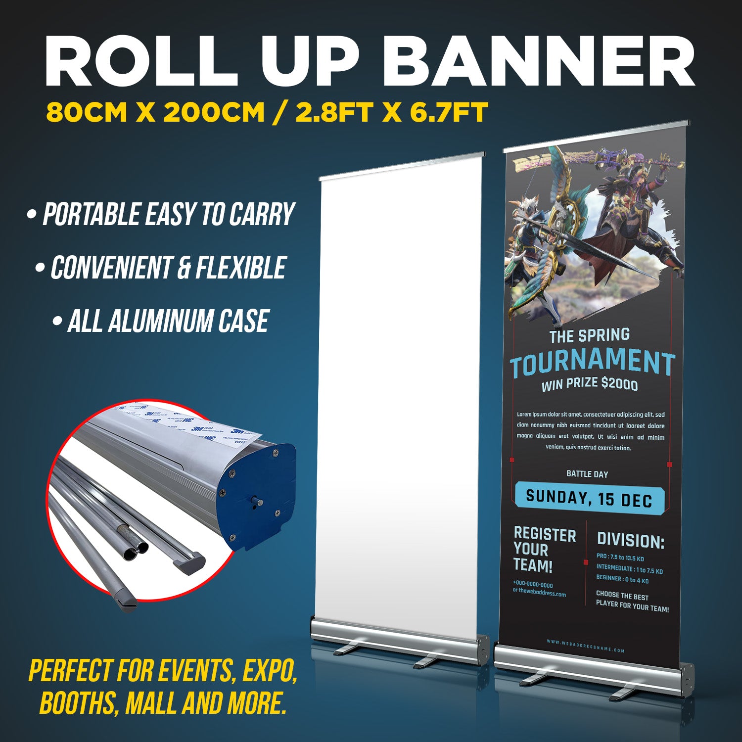Rollup Stand B Heavy Duty（80*200cm