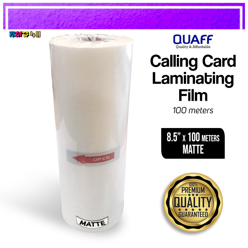 Quaff Calling Card Film 25 Micron Hot Lamination Process 8.5 Inches & 12 100 Meter