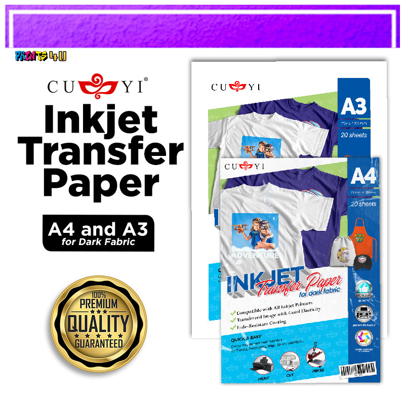 Cuyi Dark Transfer Paper A4 Size A3 20 Sheets