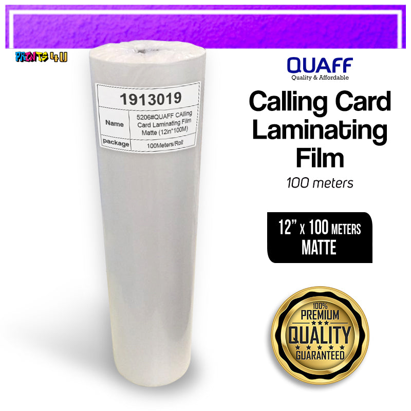 Quaff Calling Card Film 25 Micron Hot Lamination Process 8.5 Inches & 12 100 Meter