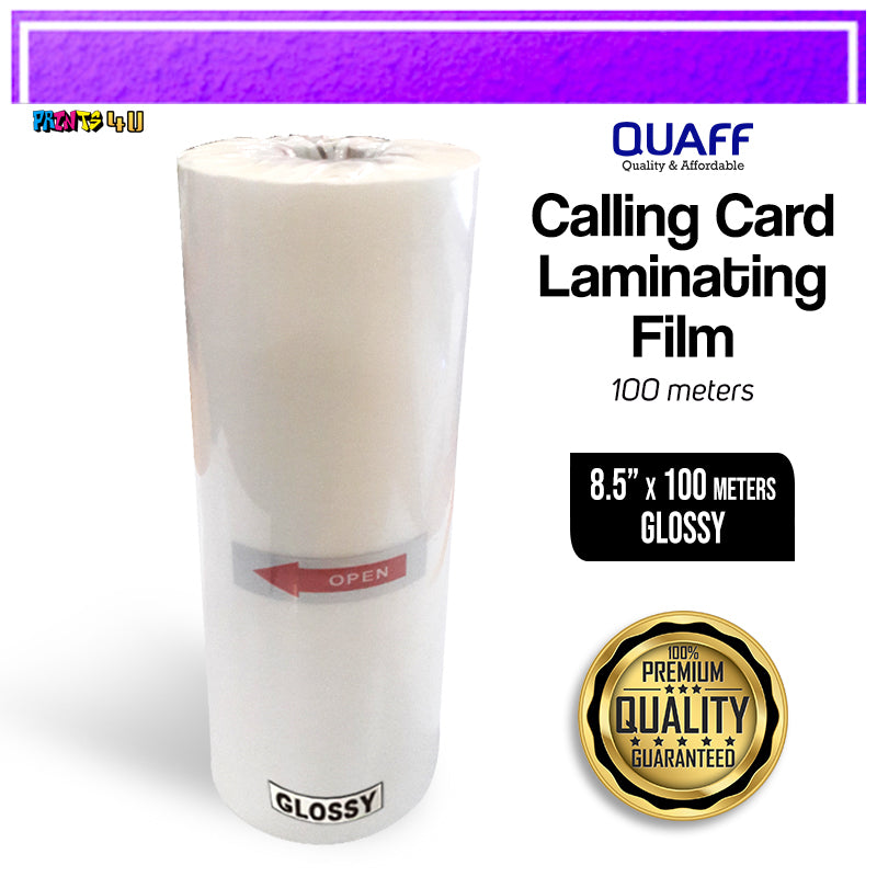 Quaff Calling Card Film 25 Micron Hot Lamination Process 8.5 Inches & 12 100 Meter