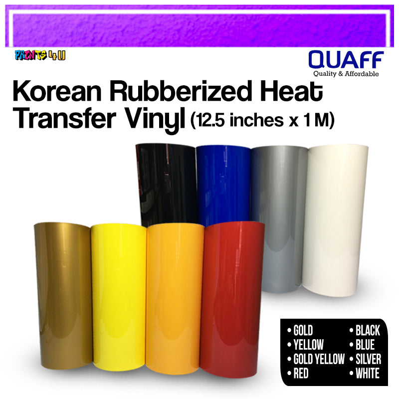 Quaff Cdp Rubberize Heat Transfer Vinyl For T-Shirt Design 12.5 Inches X 1meter Film Made Korea