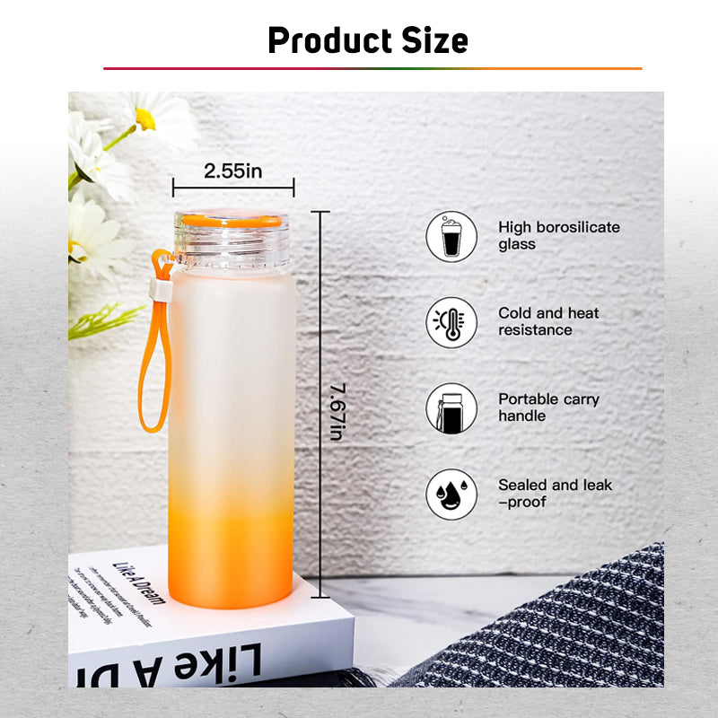 500ml Sublimation Printable Gradient Glass Bottle (Blanks)
